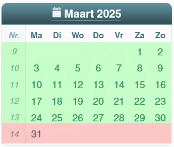 kalender maa